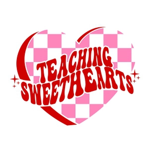 Teaching Sweethearts SVG with Checker Heart, Instant Download Valentine's Day SVG