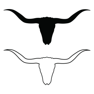 Texas Longhorn Silhouette, Longhorn Outline SVG Texas SVG