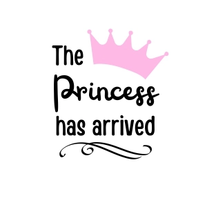 The Princess Arrived Pink Crown SVG, Baby Girl T-shirt SVG