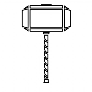 Thor Hammer SVG Cut Files, Hammer Clipart Vector File Vector Illustration