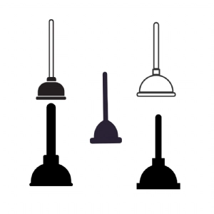 Toilet Plunger SVG, Plunger Clipart Cut Files Instant Download Vector Illustration