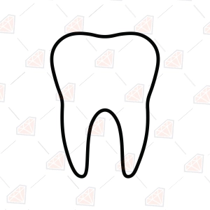 Tooth Outline SVG – Dental Line Art Cut File