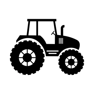 Tractor Silhouette SVG For Cricut, Black Tractor Clipart 