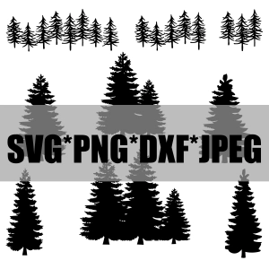 Pine Tree Silhouette SVG Bundle, Pine Tree SVG Download Bundle SVG