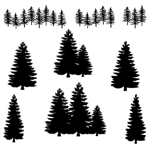 Pine Tree Silhouette SVG Bundle, Pine Tree SVG Download Bundle SVG
