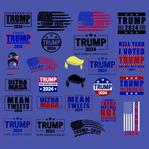 Trump 2024 Bundle SVG, Trump Flag SVG Instant Download USA SVG