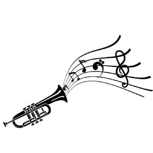 Trumpet with Musical Notes SVG Music SVG