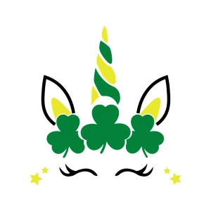 Unicorn Shamrock SVG, Irish Unicorn SVG Instant Download Shamrock SVG