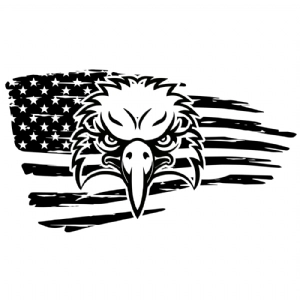 US Eagle Distressed Flag SVG | Patriotic Eagle Flag SVG USA SVG