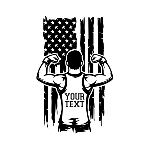 US Male Wrestling SVG, Wrestler with US Flag Svg