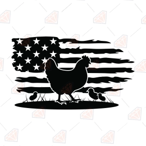 Usa Chicken Farm SVG – USA Flag Farm Cut File