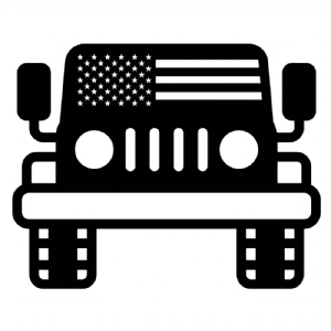 USA Jeep Flag SVG | American Jeep with Flag SVG USA SVG