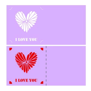 Valentine's Day SVG Card Cut File, I Love You SVG Vector Files Valentine's Day SVG