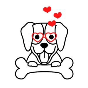 Dog Valentine SVG, Labrador SVG Clipart Dog SVG
