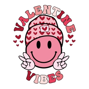 Valentine Vibes SVG, Smiley Face SVG Sublimation Sublimation SVG