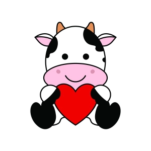 Valentines Cow SVG, Cow with Heart Svg