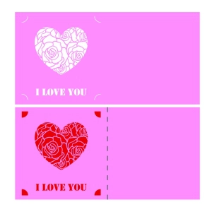 Valentine's Day Card SVG, Postcard Print SVG Vector Files Valentine's Day SVG