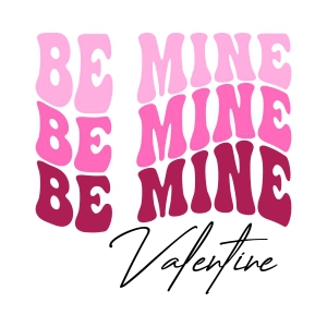 Be Mine Valentine SVG Design, Retro Valentine SVG Download Valentine's Day SVG