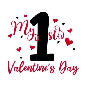 My First Valentine's Day SVG For Baby Onesie, Instant Download Valentine's Day SVG