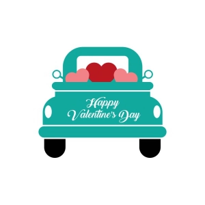 Valentine's Day Truck SVG, Instant Download Valentine's Day SVG