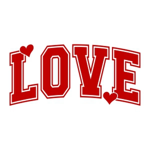 Love SVG with Varsity Font Svg