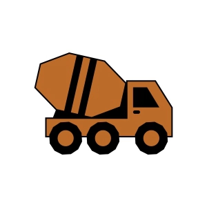 Concrete Mixer Truck SVG, Cement Truck SVG Cut and Clipart Files Vector Illustration