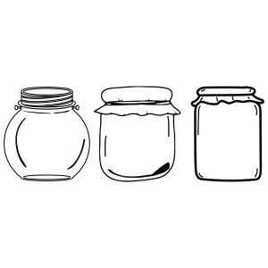 Mason Jar Bundle SVG Files, Mason Jar Outline SVG Vector Objects
