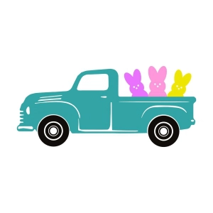 Vintage Truck Carry Peeps SVG, Easter Day SVG Cut File Easter Day SVG