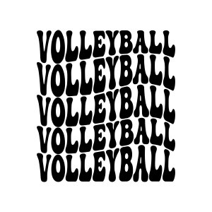 Volleyball SVG Wavy Stacked, Volleyball Logo SVG Vector Files Volleyball SVG