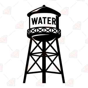Water Tank SVG, Silhouette Vector Illustration