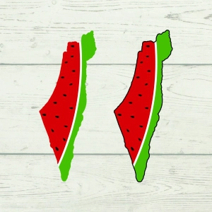 Watermelon Palestine SVG Map Human Rights