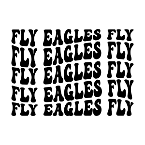 Wavy Retro Fly Eagles Fly SVG Cut File, Instant Download Football SVG