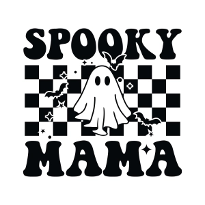 Wavy Spooky Mama SVG, Checkered Halloween Mama SVG Halloween SVG