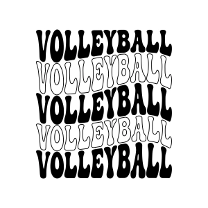 Wavy Stacked Volleyball SVG, Instant Download Volleyball SVG