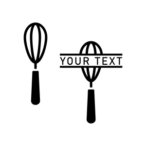 Whisk Vector & Whisk Monogram SVG Cut File Kitchen Utensils