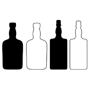 Whiskey Bottle Bundle SVG Cut Files, Bottle Outline SVG Vector Illustration