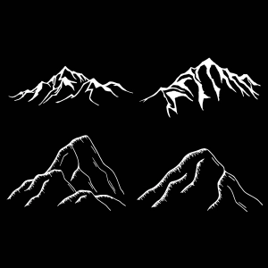 White Mountain SVG Clipart, Bundle SVG Instant Download Mountain SVG