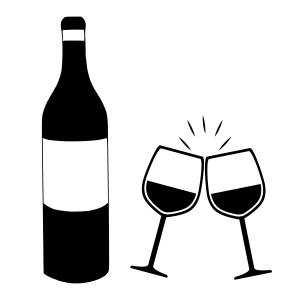 Wine Bottle and Glasses SVG, Wine Glass SVG Vector Files Icon SVG