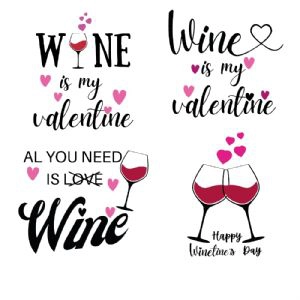 Wine Valentine SVG, Wine Love SVG Valentine's Day SVG