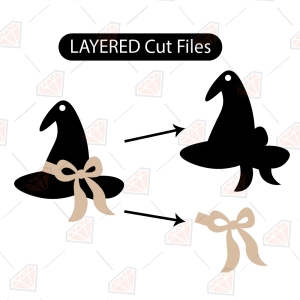 Witch Hat Bow Earring SVG – Halloween Earring Cut File