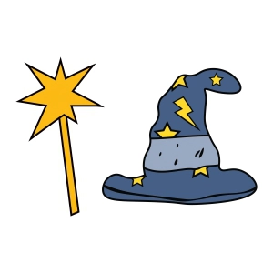 Wizard Hat SVG Cut Files, Wizard Hat Vector Instant Download Symbols