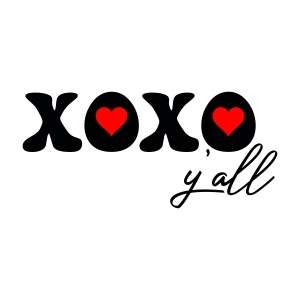 XOXO Y'All SVG, Hugs And Kisses SVG Vector Files Valentine's Day SVG