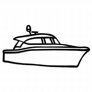 Yacht SVG Cut Files, Speed Boat Clipart Vector Illustration