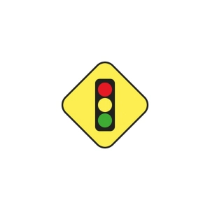 Yellow Traffic Light Sign SVG Cut File Street Signs