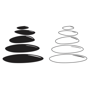 Zen Stone SVG Cut and Clipart File, Zen Stone Vector Instant Download Vector Illustration